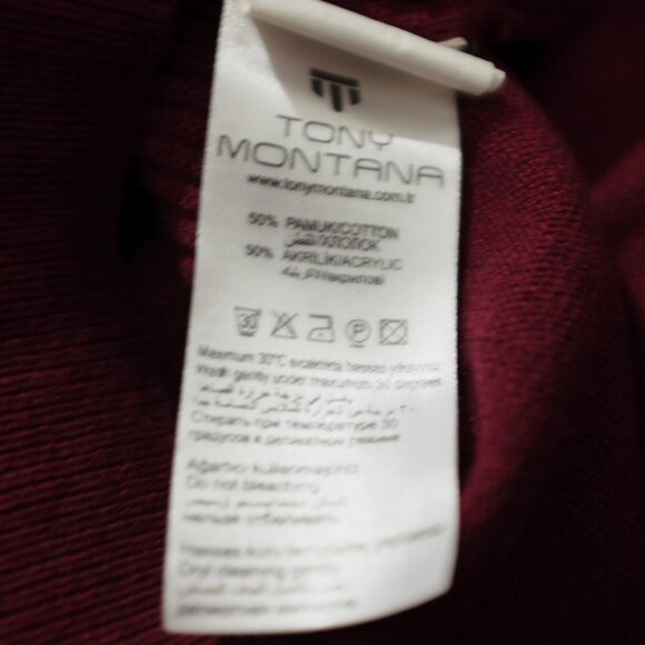 COPY - Dinero Milano dark red cotton blend vneck sweater size XXL - Picture 9 of 9